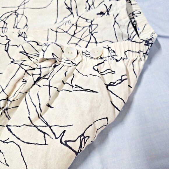 Fenini Flat Front Women Palazzo Size 2X White 100% Linen - Picture 9 of 12